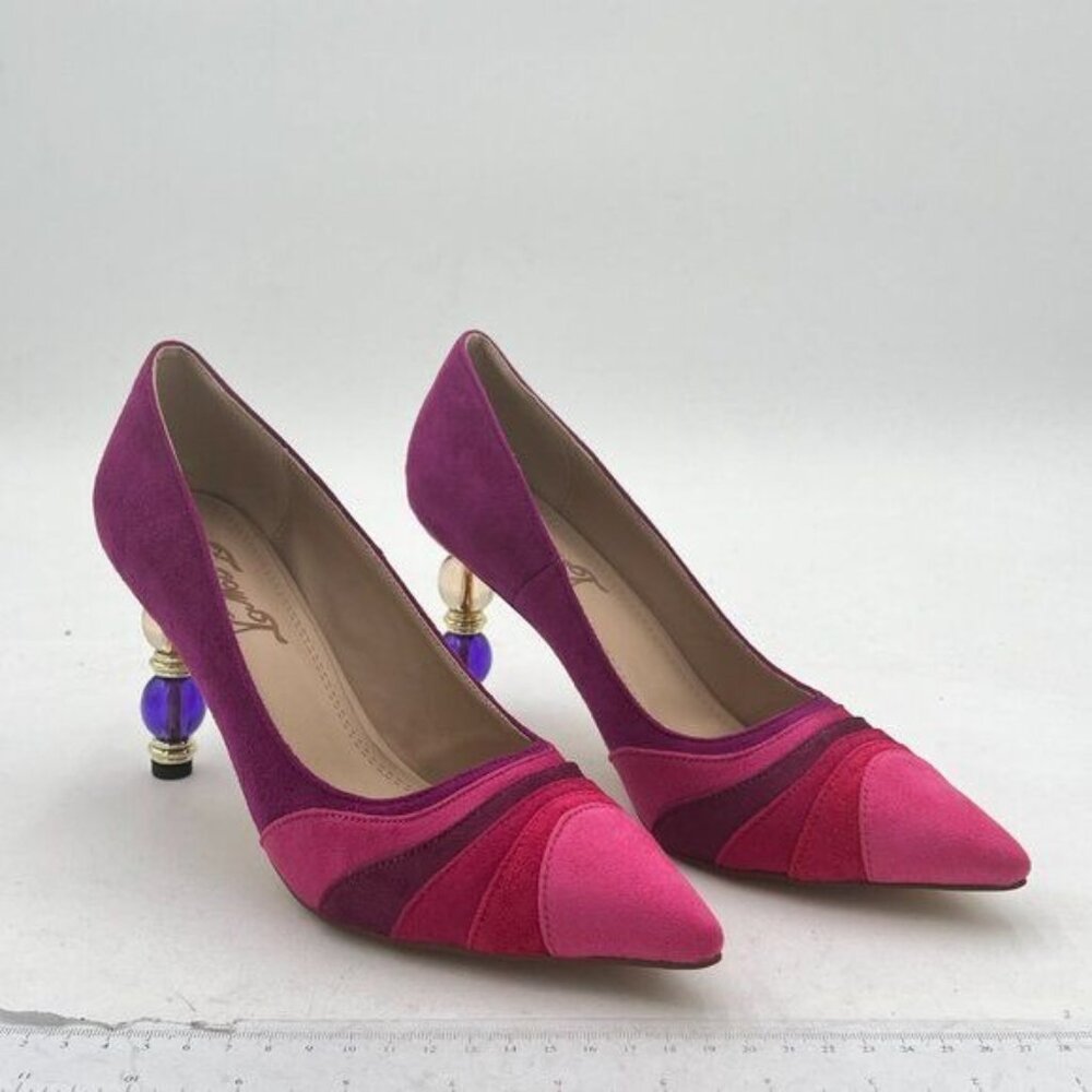 Fowt Purple Wave Pattern Pointed Toe Jewelry High… - image 2
